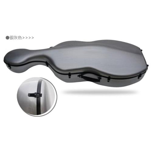 Beautiful silver gray color carbon fiber cello case 4/4.strong ,light in weight