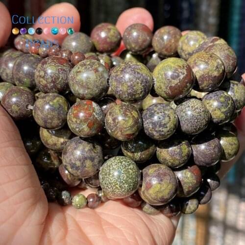 Natural Dragon Blood Stone Loose Round Beads For Jewelry Making 4-12 mm Diy Bracelets Accessories 15" Wholesale
