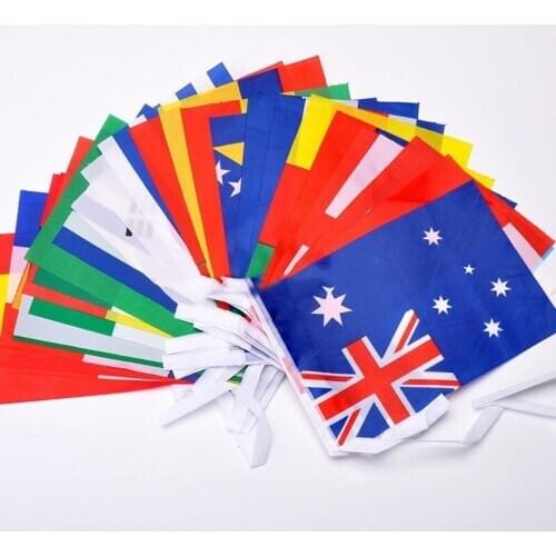 Hot 32 striker qualifiers team flag Bar fans decorated 32 strong watermark double-sided fade string flags