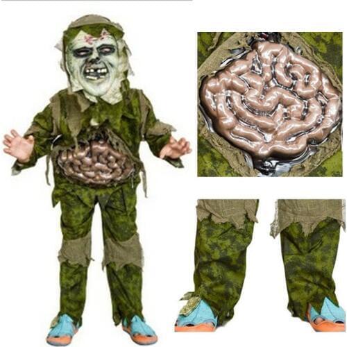 M-XL Fantasia Movie Anime kids Walking dead Cosplay Boys Dead Alive costume Disfraces Halloween Carnival Zombie Costume cosplay