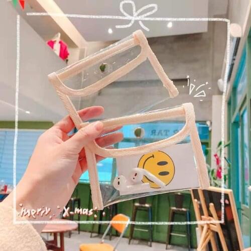 Mini Portable Storage Bag Accessories Small Things Wallet Ins Japanese Korean Cute Snap Simple Transparent PVC Coin Card Purse