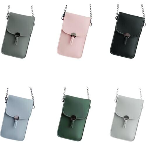 Fashion Retro Transparent Touch Screen Mobile Phone Bag Women Chain Messenger Bags Mini Flap Shoulder Bag For iPhone XS X