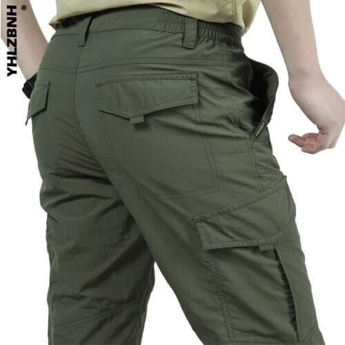 YHLZBNH Men’s lightweight Breathable Thin Quick Dry Loose Overalls With Pockets Casual Army Military Tactical Cargo Trousers