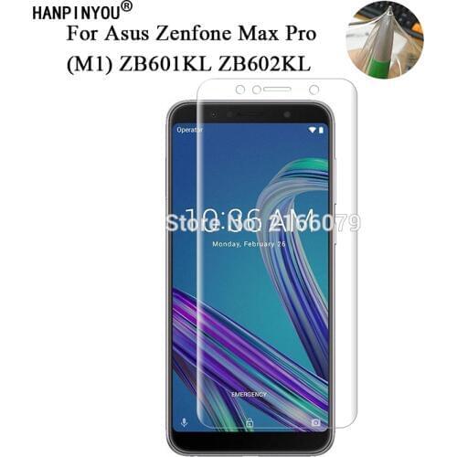 For Asus Zenfone Max Pro M1 ZB601KL ZB602KL Soft TPU Front Full Cover Screen Protector Transparent Protective Film + Clean Tools