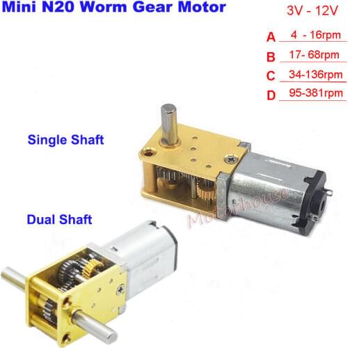 N20 Full Metal Gear Box Motor Singal/ Dual Shaft DC 3V 6V 12V 4RPM-381RPM Slow Speed Large Torque DIY Robot Car Eleltric Lock