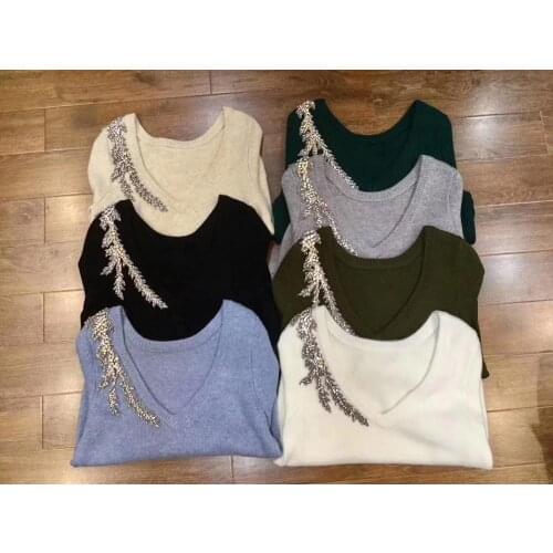 2020 new Fashion brand Winter snaker pattern diamond beading cashmere woolen sweater + Knitted warm pants Suit Two-piece wj1755