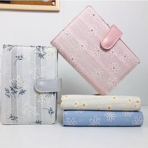 2021 New freeshipping A5 A6 metal spiral bound planner kawaii stationery student Daily notebook creative Flower embroidery