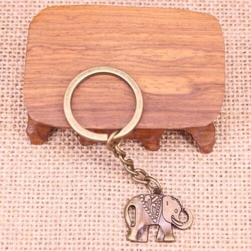 20pcs New Fashion Keychain 25x21mm elephant Pendants DIY Men Jewelry Car Key Chain Ring Holder Souvenir For Gift