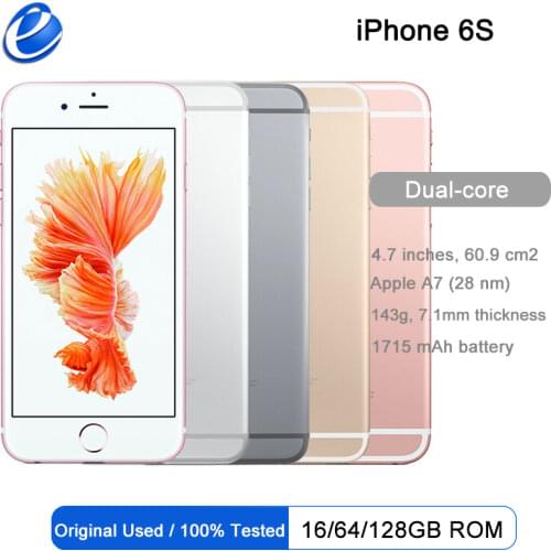 Original Apple iPhone 6S Mobile phone Dual Core 2GB RAM 16/64/128GB ROM 4.7" 12.0MP Camera 4K Video iOS 4G LTE Used cellphone