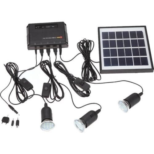 Outdoor Solar Power Led Lighting Bulb Lamp System Solar Panel Home System Kit