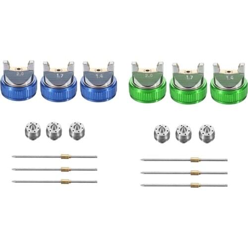 Professional HVLP 1.4/1.7/2.0mm Nozzle Gravity Pneumatic Air Paint Spay Kits 3 Interchangeable Nozzles for Car Auto