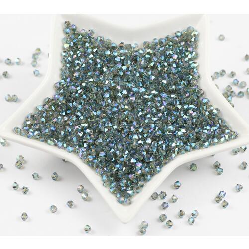 Transparent green Bicone Austrian faceted Crystal Glass Beads 4mm 100pcs/lot Loose Spacer Beads for Jewelry Handiwork Making DIY