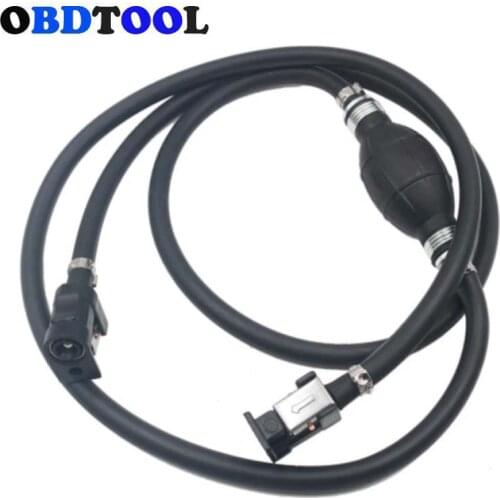 8mm Rubber Manual Fuel Pump with 2.1m Tube Cable Transfer Liquid Gasoline Petrol Diesel Hose Outboard Boat Tank Connectors Kit