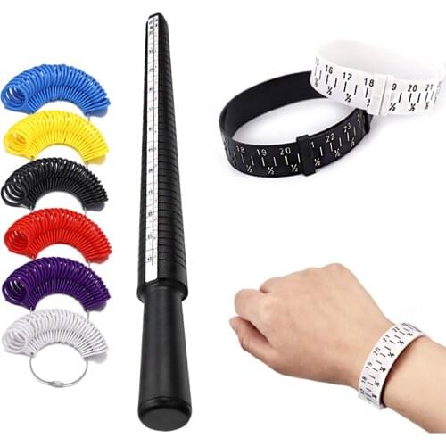 Professional Plastic Gauge Finger Bracelet Ring Stick Sizer Mandrel Stick Jewelry Measure Wrist Size Tool Jewelry Measuring Tool