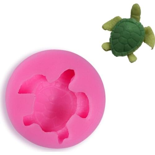 Silicone Fondant Mold Cute lovely Sea Turtle Shape Ocean Theme Fondant Cake Decoration Gum Paste Chocolate Mould Small Size