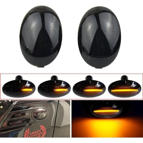 LED Dynamic Turn Signal Side Marker Light Flowing Indicator Sequential Lamp For BMW MINI Cooper R56 R57 R58 R59 CL-R56-LSM-SM