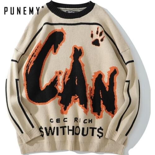 Sweater Men Funny Pattern Spandex 2020 Autumn New Hip Hop Streetwear O-neck Oversize Harajuku Casual Couple Mens Sweaters