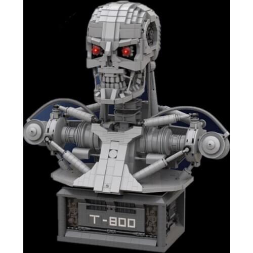 Technology building block creative moc-20570 terminator skull bust head rotatable assembly toy for boys birthday present