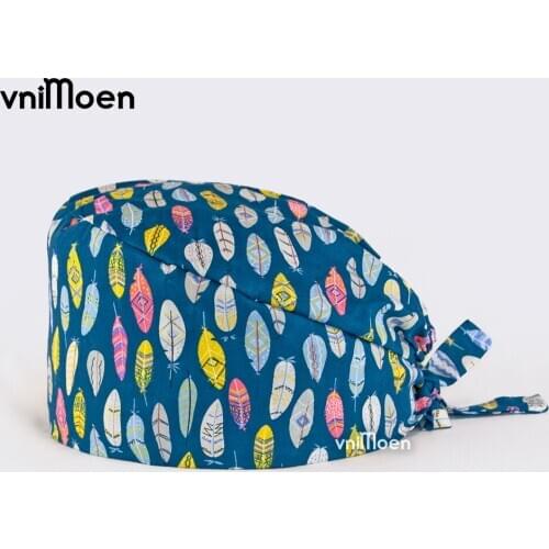 Vnimoen High quality unisex laboratory hat animal printing scrub cap cotton Apotheke Zahnarzt Capnursing work hats wholesale
