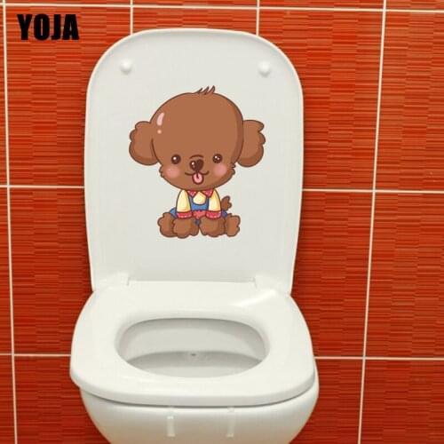YOJA 19.4*21.8CM Teddys Pet Puppy BedRoom Home Decor Wall Decal Toilet Sticker Cute Dog T3-0495
