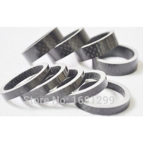 10pcs New 10mm Road bike 3K full carbon fibre headsets washer Mountain bicycle stem carbon spacers MTB bike parts