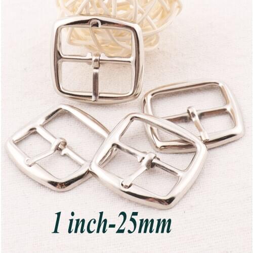 10 pcs Silver buckles Strap Buckle Fasteners Belt Square Bag Luggage Shoes Watch Straps purse hardware 25mm Center Bar Buckles