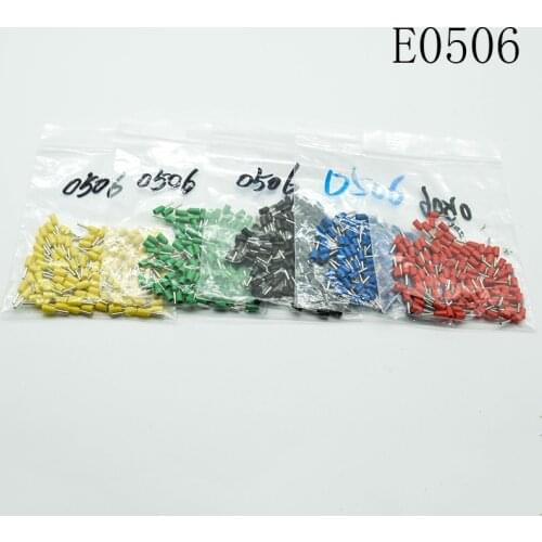 100PCS/Pack E0506 Tube insulating Insulated terminals 0.5MM2 Cable Wire Connector Insulating Crimp Terminal Connector