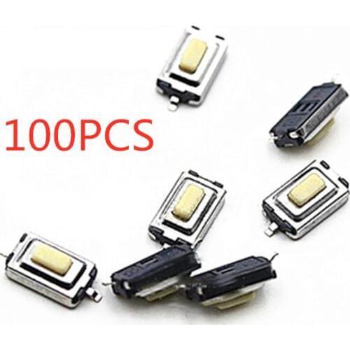 100pcs Patch button 3*6*2.5 white button switch tact switch two feet 2P patch switch