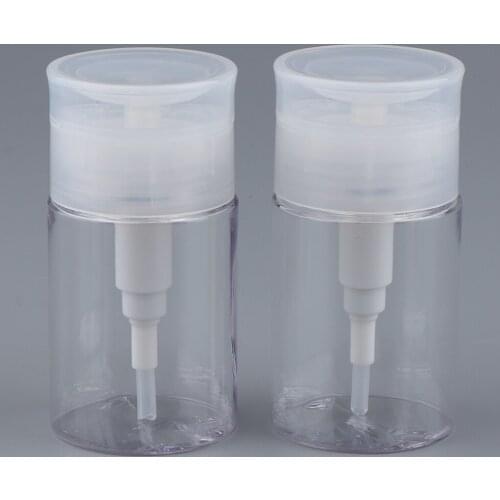 Kesoto 2pcs Empty Push Down Pump Dispenser Bottles for Nail Polish Makeup Remover