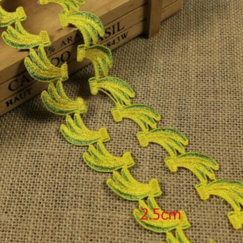 20 Yards/lot Fruit Banana Strawberry Pineapple Embroidery Lace Ribbon Trim Scrapbook Hair Toy Decoration Accessories Wholesale
