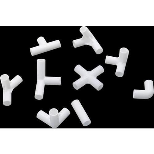 200Pcs 12mm Inner Diameter Connectors 60 90 120 135 Degree Tee Garden Water Pipe Connection Fittings Straight Elbow Cross Type