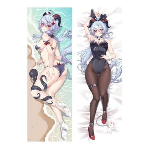 2021 New Desgin Game Genshin Impact Ganyu Dakimakura Hugging Body Pillow Case HD Printed Pillow Cover Home Bedding Gifts 50X150