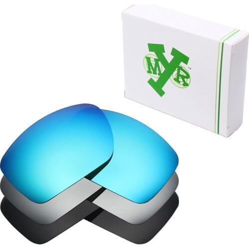 3 Pairs Mryok POLARIZED Replacement Lenses for-Oakley Big Taco Sunglasses Stealth Black & Ice Blue & Silver Titanium