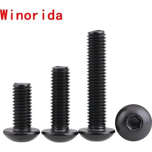 304 Black Stainless Steel Round Head Hexagon Screw Pan Head Hexagon Screw/Bolt M3 M4 M5 25PCS