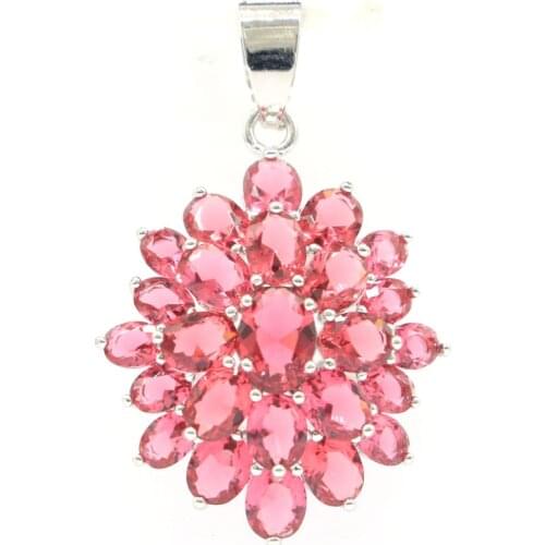 33x22mm SheCrown Luxury Created Rhodolite Garnet Violet Tanzanite For Ladies Bride Wedding Silver Pendant Drop Shipping