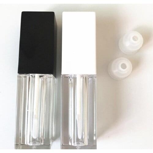 5ML Lip Gloss Containers Black White Empty Cosmetic Container Makeup Packaging Lipgloss Packaging with logo 100pcs/lot