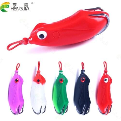 5PCS Soft Artificial Frog plastic fishing lures frog lure treble hooks mouse 7CM 13G artificial soft bait