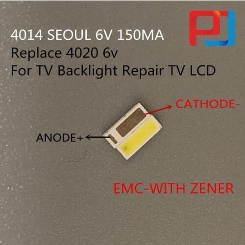 500PCS GIO LG SEOUL LED Backlight PULAR High Power 0.2W 1W 3V 6V 4014 4020 white 80LM DPA42W0218AG0A/4020C-W3C6 TV Application