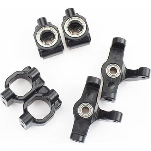 6Pcs Front Steering Cup C Hub Carrier Rear Wheel Seat for Wltoys 104001 1/10 RC Car Upgrade Parts Accessories