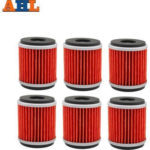 AHL 6pcs Motorcycle Grid Oil Filter For Yamaha CZD300 WR125 250 450 VP125 YZFR125 TZ450F 250 XT250 YFZ450 YZF R125