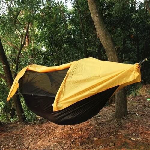 Aluminum Pole Anti-Mosquito Hammock 270 x 140CM Outdoor Anti-Rollover Swing Single Tent Camping Equipments Home Hanging Chair