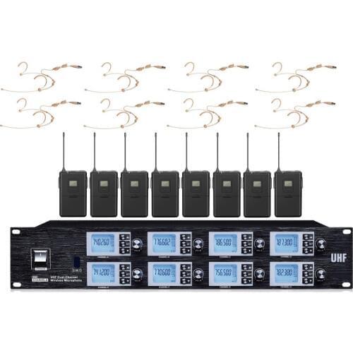 Bolymic 8 Channels Condenser microphone Headsets wireless Microphones Professional