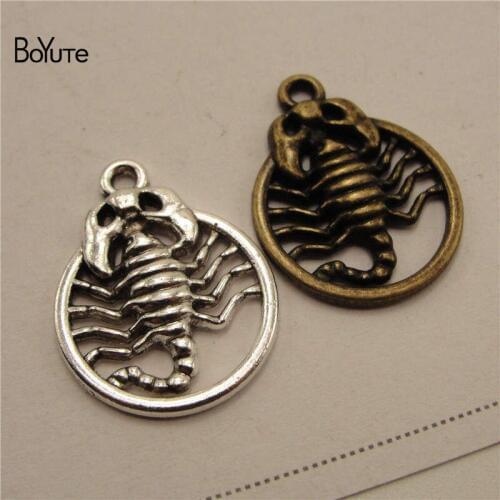 BoYuTe (50 Pieces/Lot) Wholesale Metal Alloy 19*25MM Scorpion Pendant Charms Diy Hand Made Jewelry Accessories