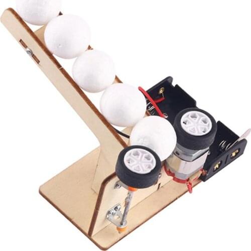 Electric Ball Pitching Machine Kits Kids DIY Science Toys Children Educational Technology Project Model