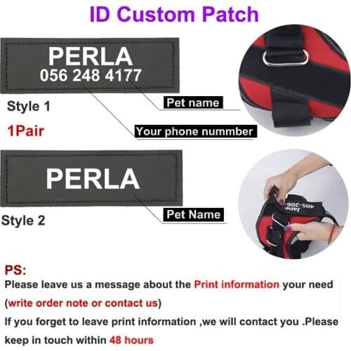2 PCS Personalized Dog Harness Tags Dog Harness Name ID Customized Collar Label Sticker Patch Custom Pet Dog Harness Name Tag