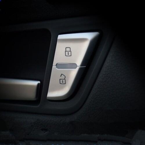 CNORICARC Car Door Unlock Switch Buttons Cover Trim For Audi A4 2009-2015 Q5 Chrome Door Handles Key Decorative Stickers