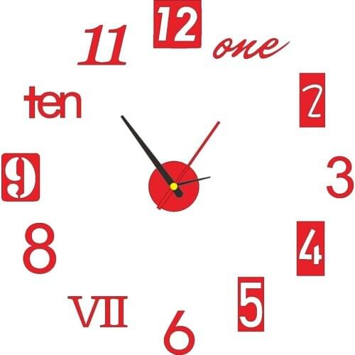 2021 Hot Style DIY Creative Clocks and Clocks Casual Wall Stickers Clock Acrylic Creative Mute Wall Clock Fashion Clock 40CM