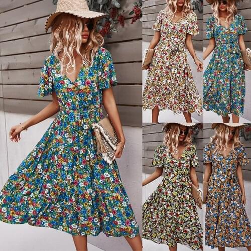 LOVELYFOX Summer Short Sleeve Dresses