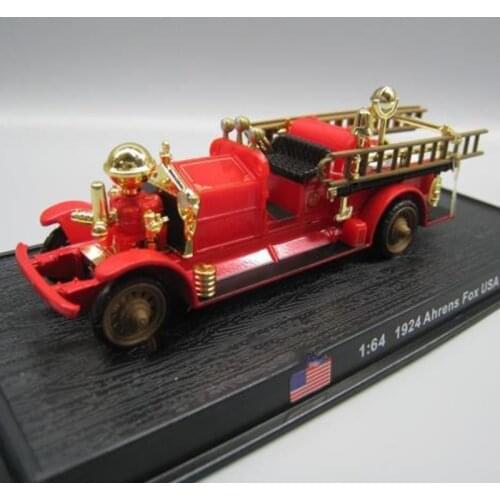 Diecast Model Cars 1/64 Scale Alloy American 1924 Ahrens Fox USA Alloy Fire Truck Mens Collection Display Gift