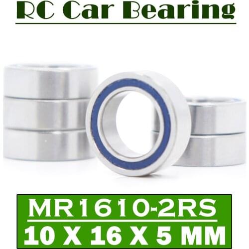 MR1610 W5 2RS Bearings Blue Sealed 10x16x5 mm , 6 Pcs ABEC-3 MR1610-W5 RS Ball Bearing 6700-16-5 Parts For Hobby RC Car Truck